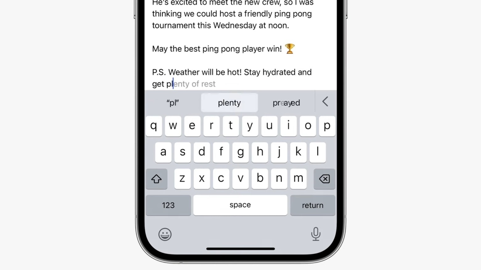 iOS 17 Predictive Text