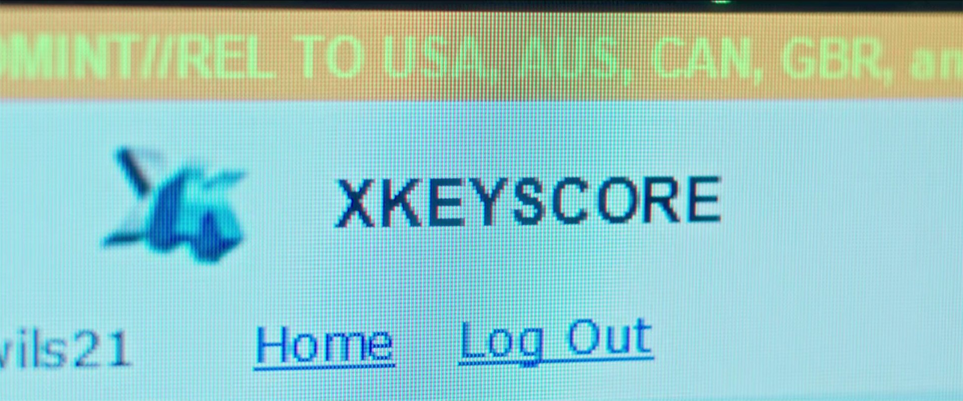 Closeup vom Bildschirm auf den Begriff XKEYSCORE